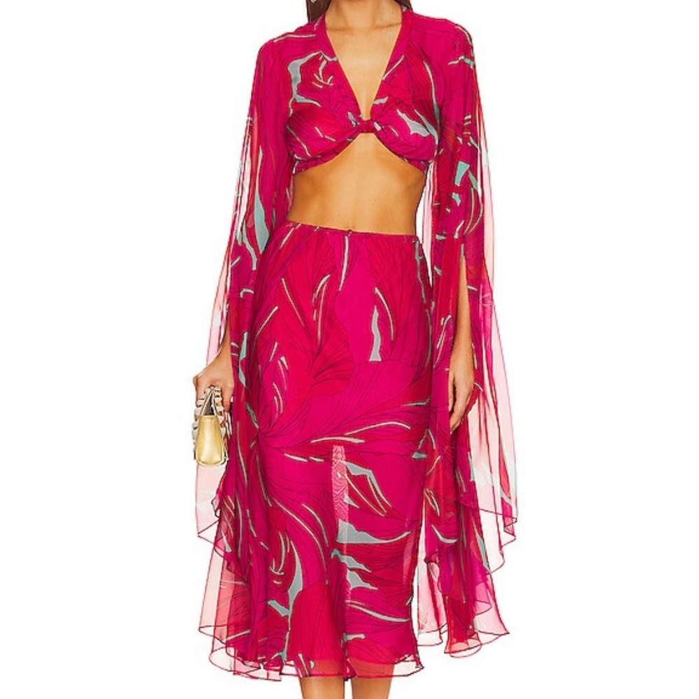 Talia Skirt in Chantarelle Pink Marshmallow Chiffon